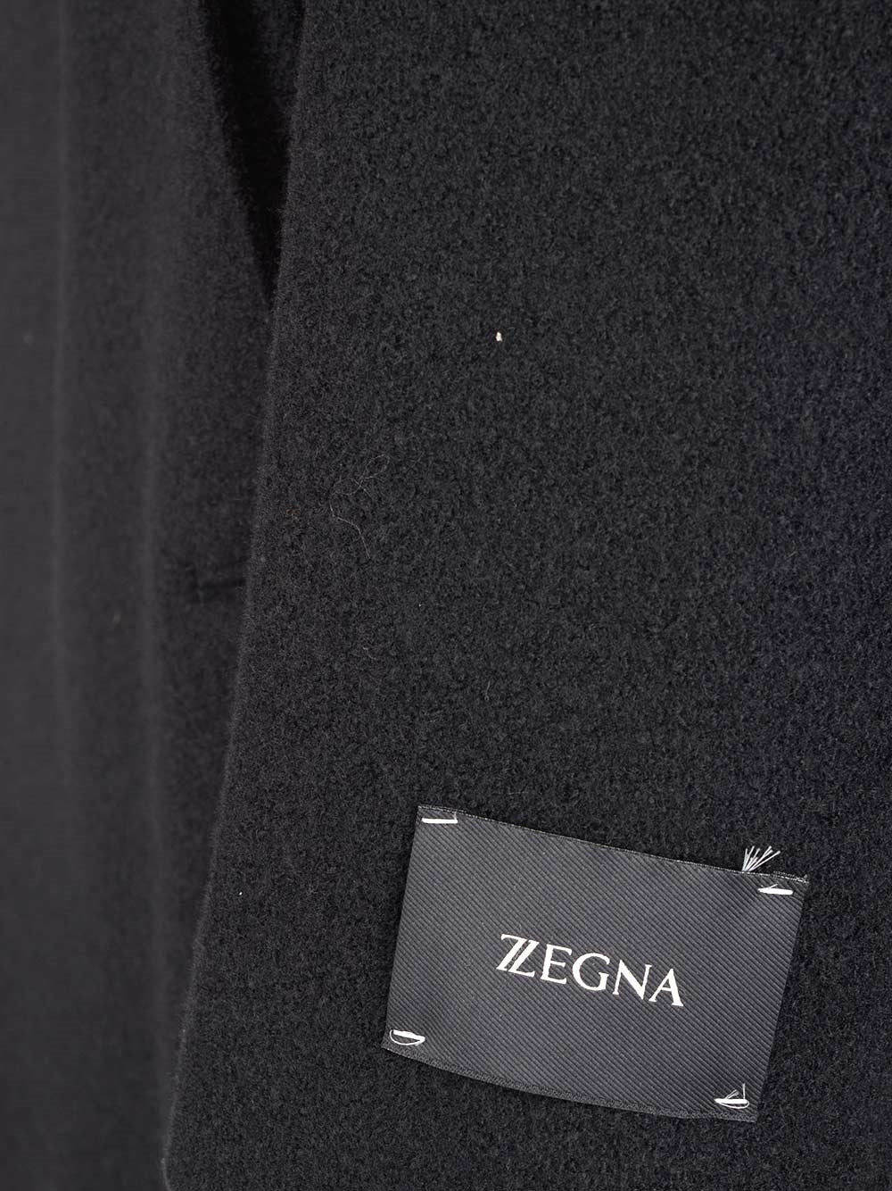 Z Zegna High-Neck Logo Patch Coat